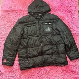 NFL Black Puffer Jacket with Embroidered Logo